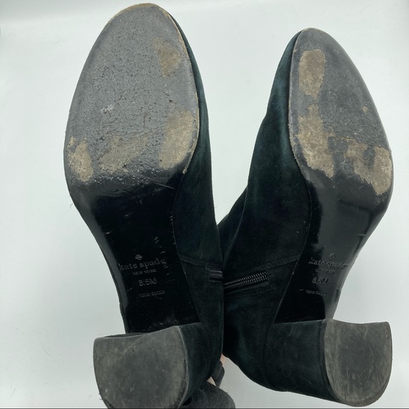 Kate Spade Holly Black Suede Ankle Boots 8.5 - Picture 10 of 10